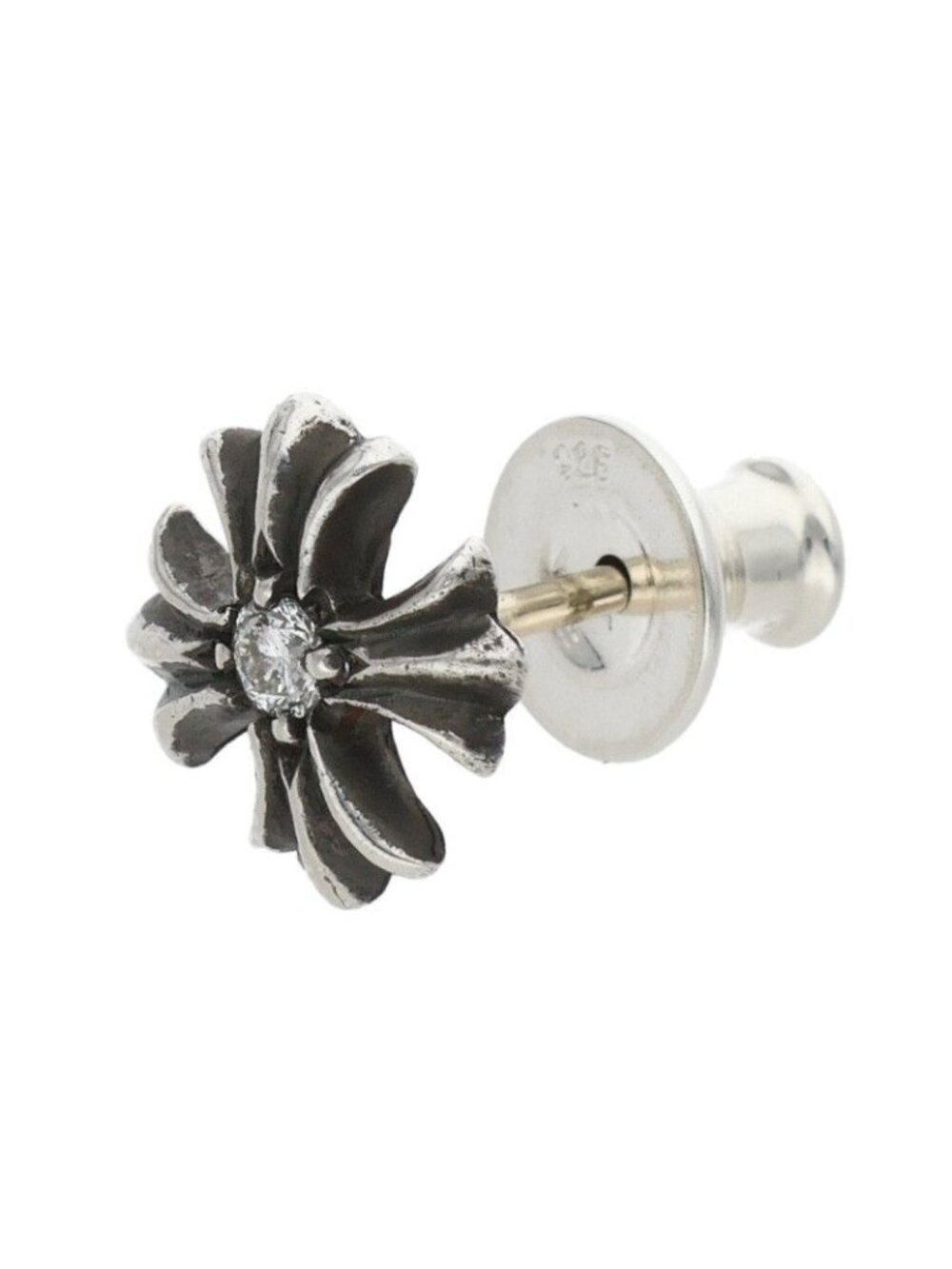 Chrome Hearts CH Pls Dia CH Plus Stud Silver Earrings